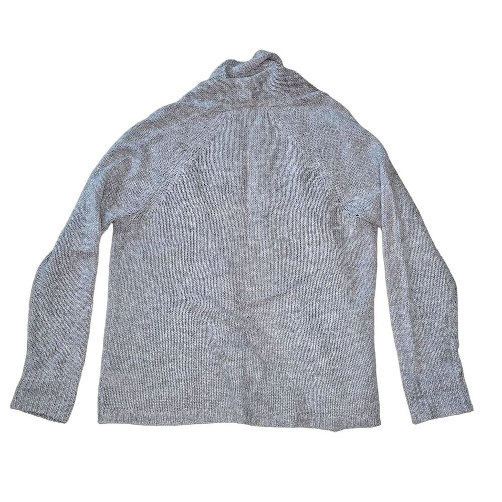 Michael Kors Womens Cable Knit Cardigan Sweater Gray LG Wool Blend Open Front - Picture 6 of 7